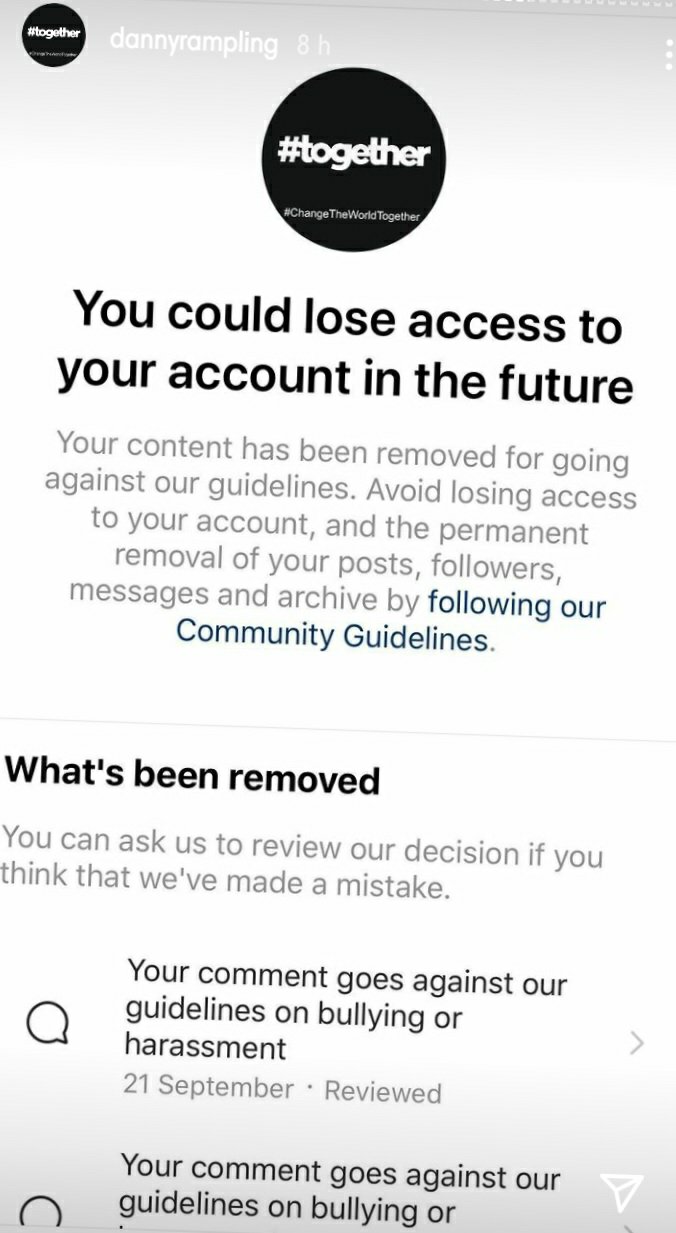 You’re a more patient man than me, Mr Zuckerberg! Danny Rampling reveals he “could lose access” to his Instagram page soon, so the question – just how many strikes DOES he have against his account?